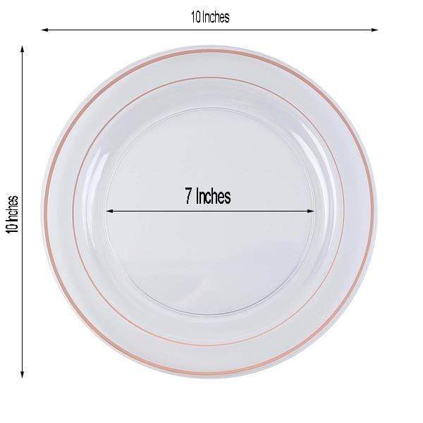 10 pcs 10" Round Dessert Plates with Trim - Disposable Tableware