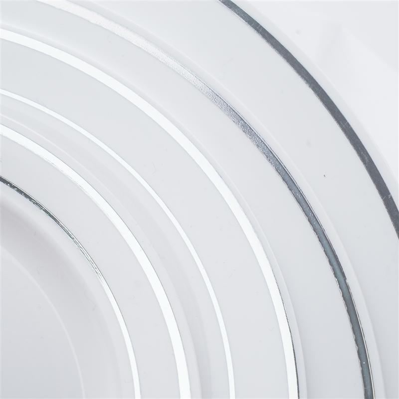 10 pcs 10" Round Dessert Plates with Trim - Disposable Tableware