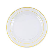 10 pcs 10" Round Dessert Plates with Trim - Disposable Tableware PLST_PLA0025_CLRG