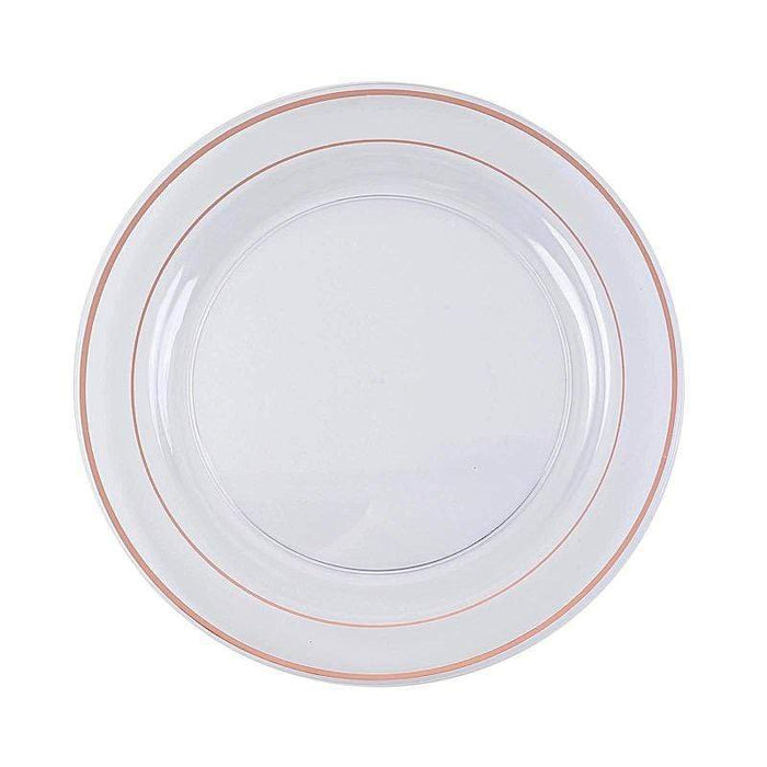 10 pcs 10" Round Dessert Plates with Trim - Disposable Tableware PLST_PLA0025_CLRR