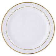 10 pcs 10" Round Dessert Plates with Trim - Disposable Tableware PLST_PLA0025_WHTG