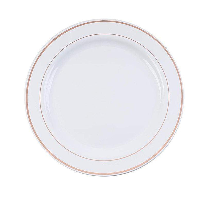 10 pcs 10" Round Dessert Plates with Trim - Disposable Tableware PLST_PLA0025_WHTR