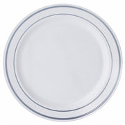 10 pcs 10" Round Dessert Plates with Trim - Disposable Tableware PLST_PLA0025_WHTS