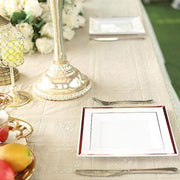 10 pcs 10" Square Plastic Salad Luncheon Plates with Rim - Disposable Tableware