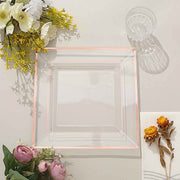 10 pcs 10" Square Plastic Salad Luncheon Plates with Rim - Disposable Tableware