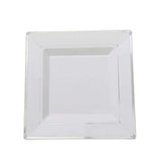 10 pcs 10" Square Plastic Salad Luncheon Plates with Rim - Disposable Tableware