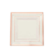 10 pcs 10" Square Plastic Salad Luncheon Plates with Rim - Disposable Tableware PLST_PLA0092_CLRR