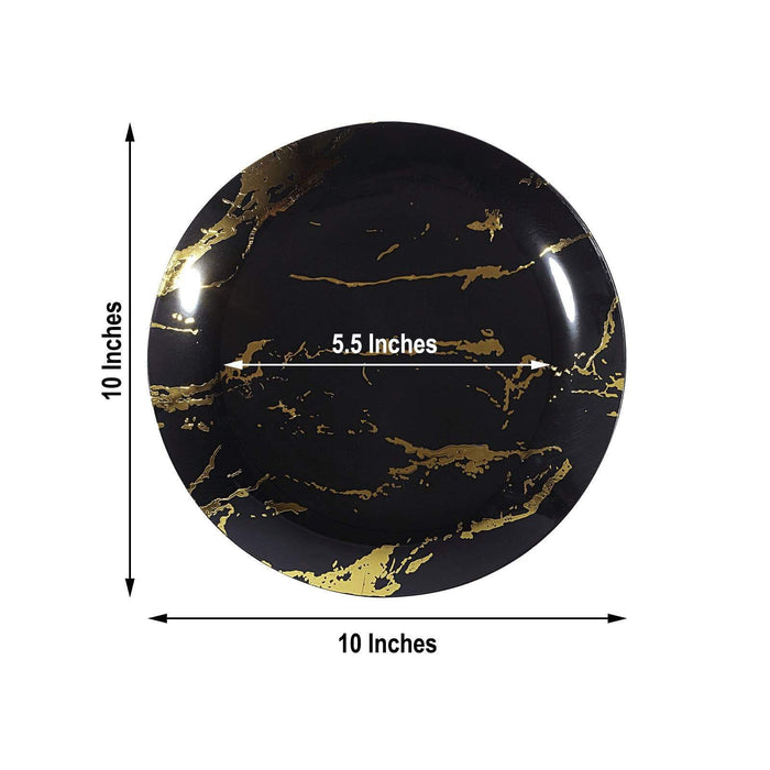 10 pcs 10" wide Marble Round Salad Plates - Disposable Tableware