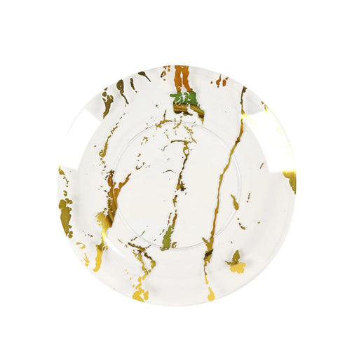 10 pcs 10" wide Marble Round Salad Plates - Disposable Tableware DSP_PLR0005_10_CLGD