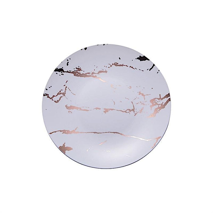 10 pcs 10" wide Marble Round Salad Plates - Disposable Tableware DSP_PLR0005_10_WHTRG