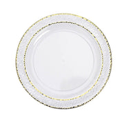 10 pcs 10" wide Round Salad Plates with Hammered Trim - Disposable Tableware DSP_PLR0007_10_CLGD