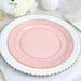 10 pcs 10" wide White Round Salad Plates with Hammered Trim - Disposable Tableware
