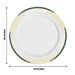 10 pcs 10" wide White Round Salad Plates with Trim - Disposable Tableware