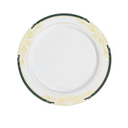 10 pcs 10" wide White Round Salad Plates with Trim - Disposable Tableware