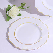 10 pcs 12" Baroque Plastic Dinner Plates - Disposable Tableware