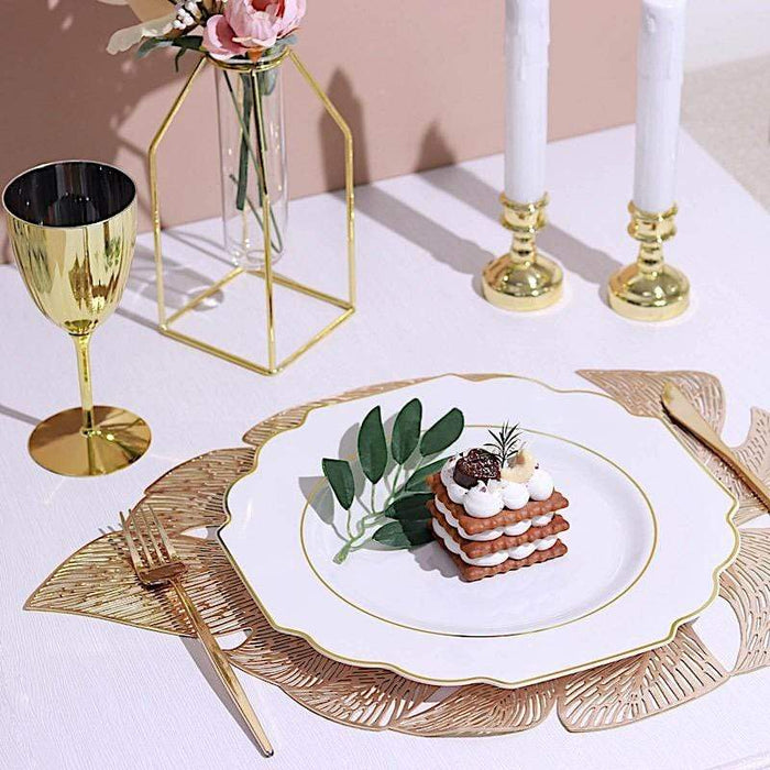 10 pcs 12" Baroque Plastic Dinner Plates - Disposable Tableware