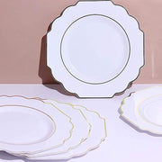 10 pcs 12" Baroque Plastic Dinner Plates - Disposable Tableware