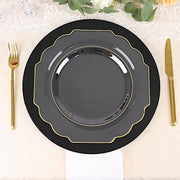 10 pcs 12" Baroque Plastic Dinner Plates - Disposable Tableware