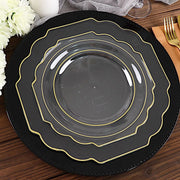10 pcs 12" Baroque Plastic Dinner Plates - Disposable Tableware