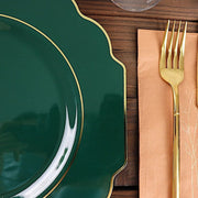 10 pcs 12" Baroque Plastic Dinner Plates - Disposable Tableware