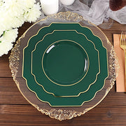 10 pcs 12" Baroque Plastic Dinner Plates - Disposable Tableware