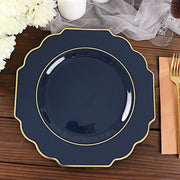 10 pcs 12" Baroque Plastic Dinner Plates - Disposable Tableware