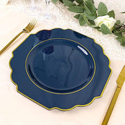 10 pcs 12" Baroque Plastic Dinner Plates - Disposable Tableware
