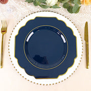 10 pcs 12" Baroque Plastic Dinner Plates - Disposable Tableware