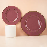 10 pcs 12" Baroque Plastic Dinner Plates - Disposable Tableware