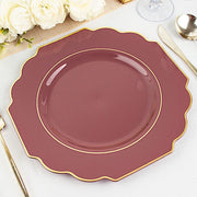 10 pcs 12" Baroque Plastic Dinner Plates - Disposable Tableware