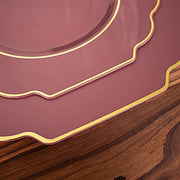 10 pcs 12" Baroque Plastic Dinner Plates - Disposable Tableware