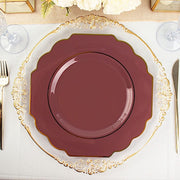 10 pcs 12" Baroque Plastic Dinner Plates - Disposable Tableware