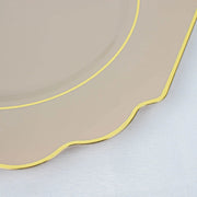 10 pcs 12" Baroque Plastic Dinner Plates - Disposable Tableware