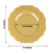 10 pcs 12" Baroque Plastic Dinner Plates - Disposable Tableware