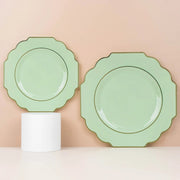 10 pcs 12" Baroque Plastic Dinner Plates - Disposable Tableware
