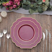 10 pcs 12" Baroque Plastic Dinner Plates - Disposable Tableware