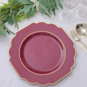 10 pcs 12" Baroque Plastic Dinner Plates - Disposable Tableware
