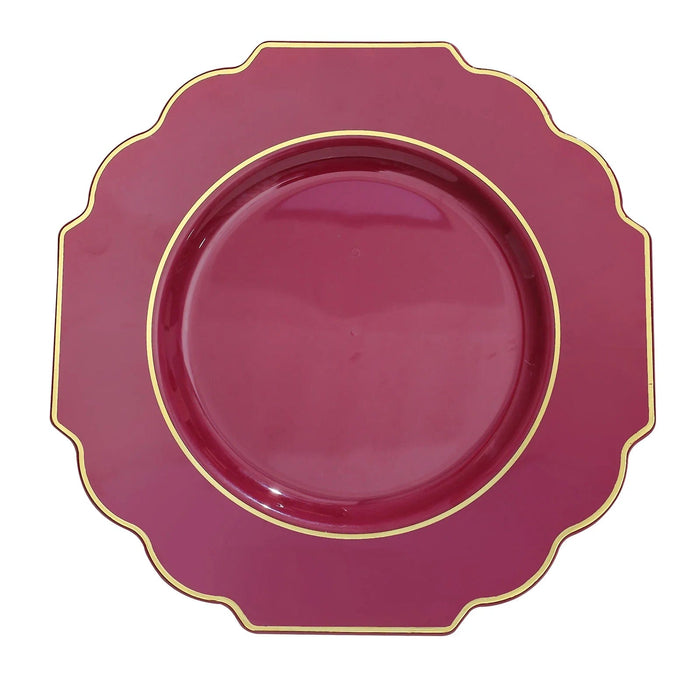 10 pcs 12" Baroque Plastic Dinner Plates - Disposable Tableware DSP_PLR0014_10_BGGD