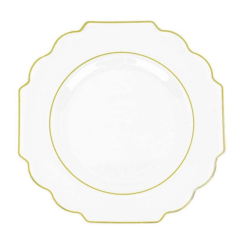 10 pcs 12" Baroque Plastic Dinner Plates - Disposable Tableware DSP_PLR0014_10_CLGD