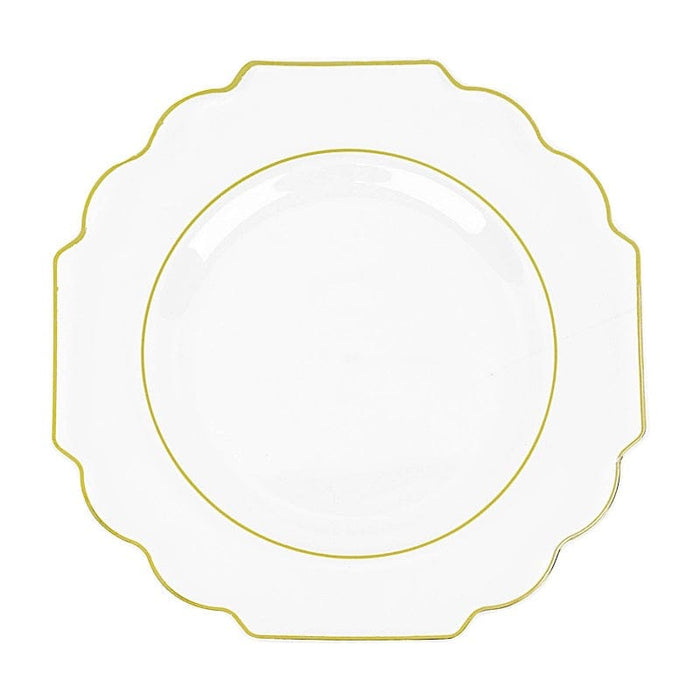 10 pcs 12" Baroque Plastic Dinner Plates - Disposable Tableware DSP_PLR0014_10_CLGD