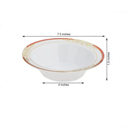10 pcs 12 oz Plastic Bowls with Trim - Disposable Tableware
