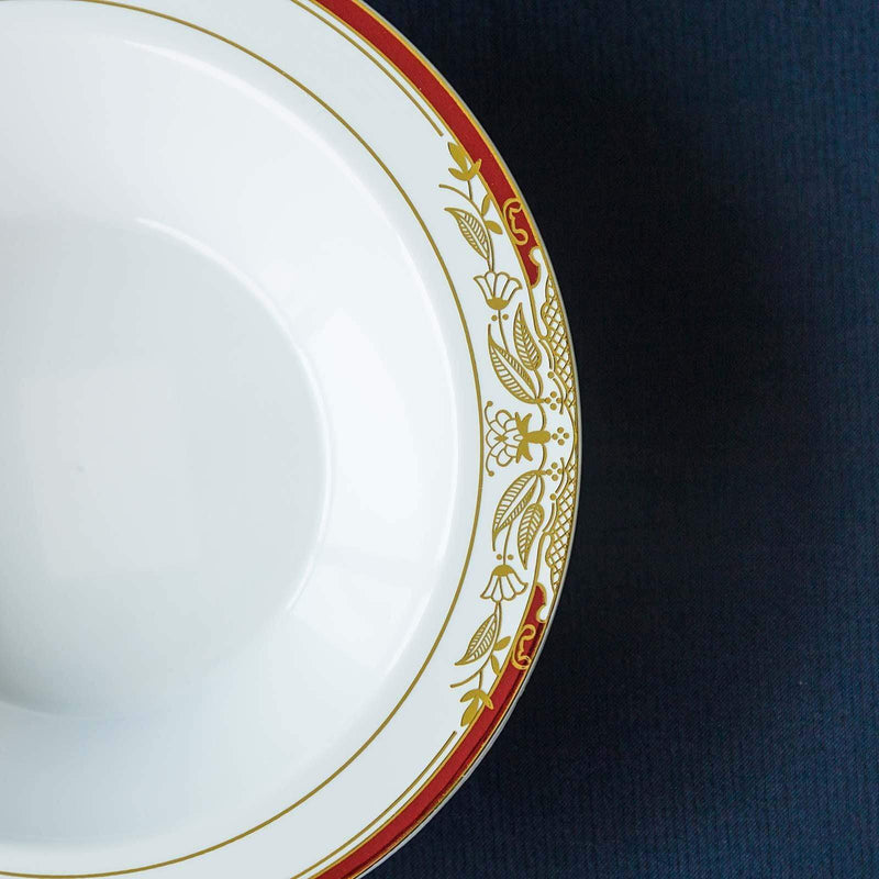 10 pcs 12 oz Plastic Bowls with Trim - Disposable Tableware