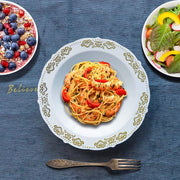 10 pcs 12 oz Plastic Bowls with Trim - Disposable Tableware