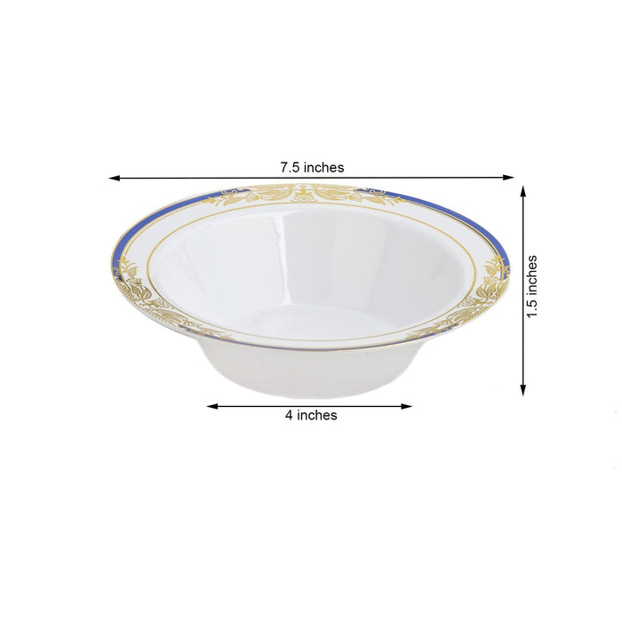 10 pcs 12 oz Plastic Bowls with Trim - Disposable Tableware