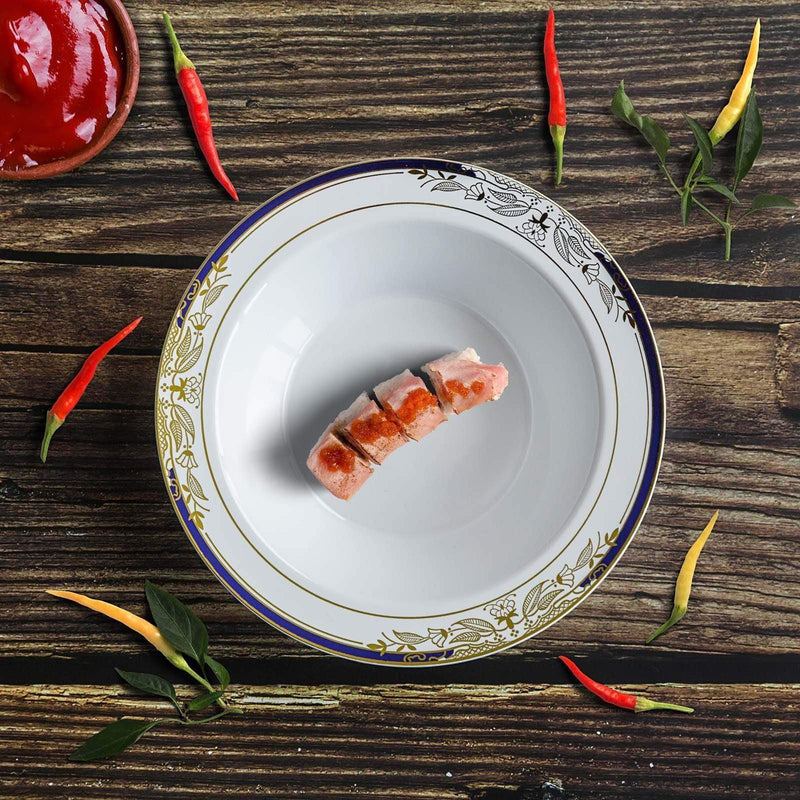 10 pcs 12 oz Plastic Bowls with Trim - Disposable Tableware