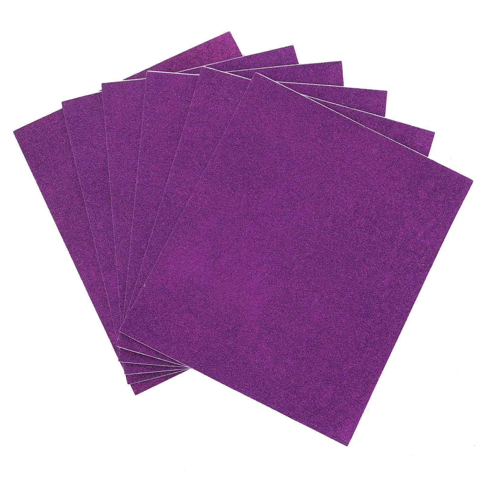 10 pcs 12"x10" Extra Fine Glittered Self-Adhesive Foam Sheets FOAM_SHEET_01_PURP