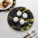 10 pcs 13" Round Disposable Paper Charger Plates with Marble Design - Black and Gold DSP_CHRG_R0002_BLKGD