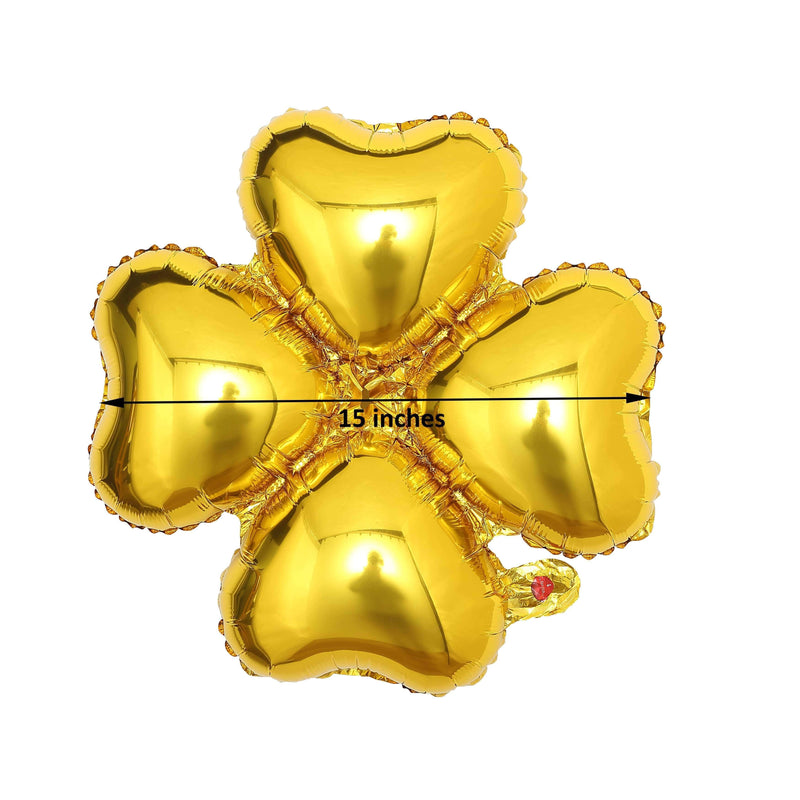 10 pcs 15" wide Clover Mylar Foil Balloons