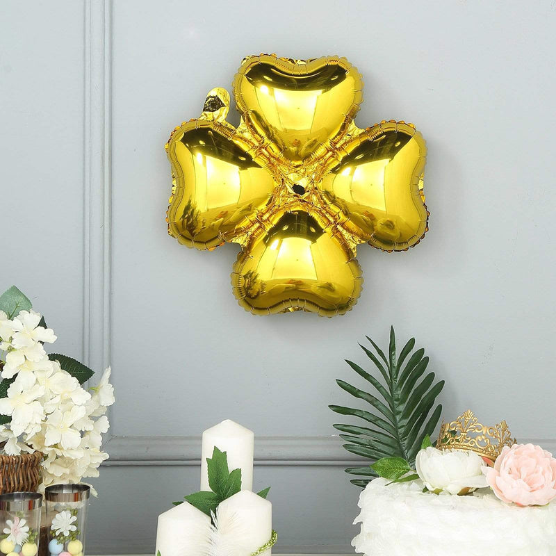 10 pcs 15" wide Clover Mylar Foil Balloons