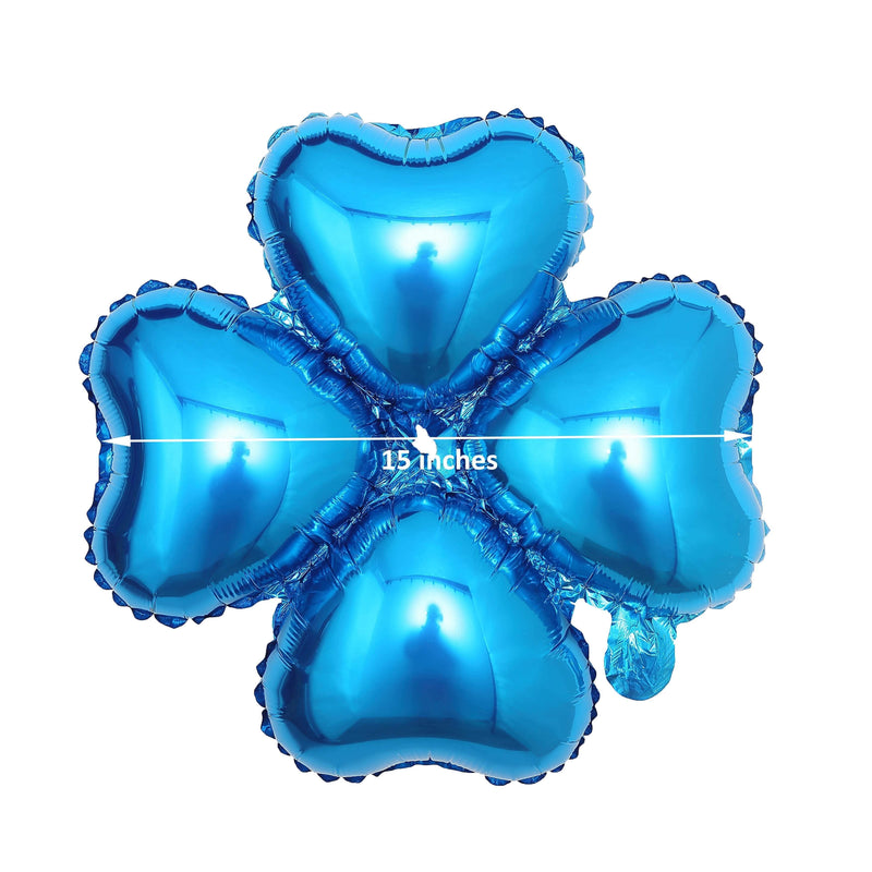 10 pcs 15" wide Clover Mylar Foil Balloons